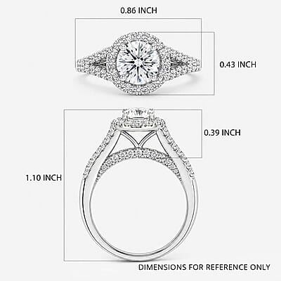 Luxuriant Lab Grown Diamond E-F VS 1.50 ctw Ring in Rhodium Over Sterling Silver (Size 10.0)