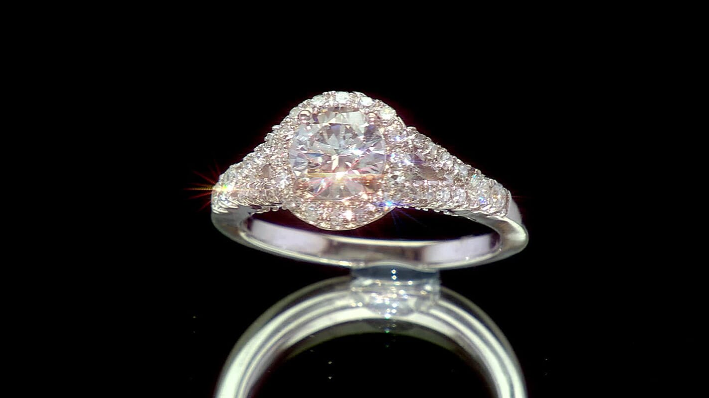 Luxuriant Lab Grown Diamond Vintage Ring in Rhodium over Sterling Silver