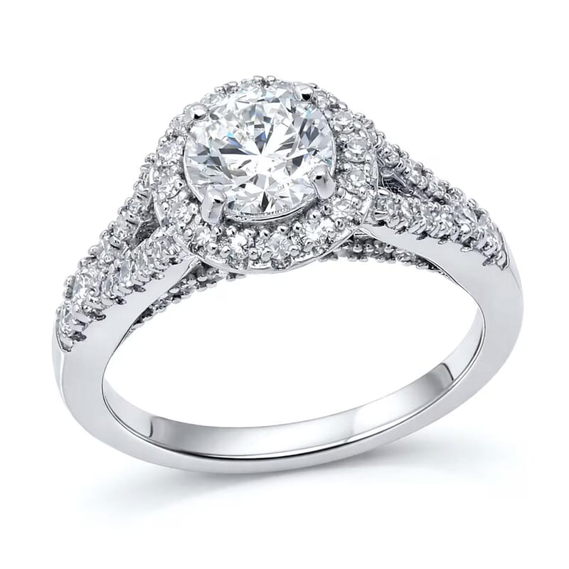 Luxuriant Lab Grown Diamond E-F VS 1.50 ctw Ring in Rhodium Over Sterling Silver (Size 8.0)
