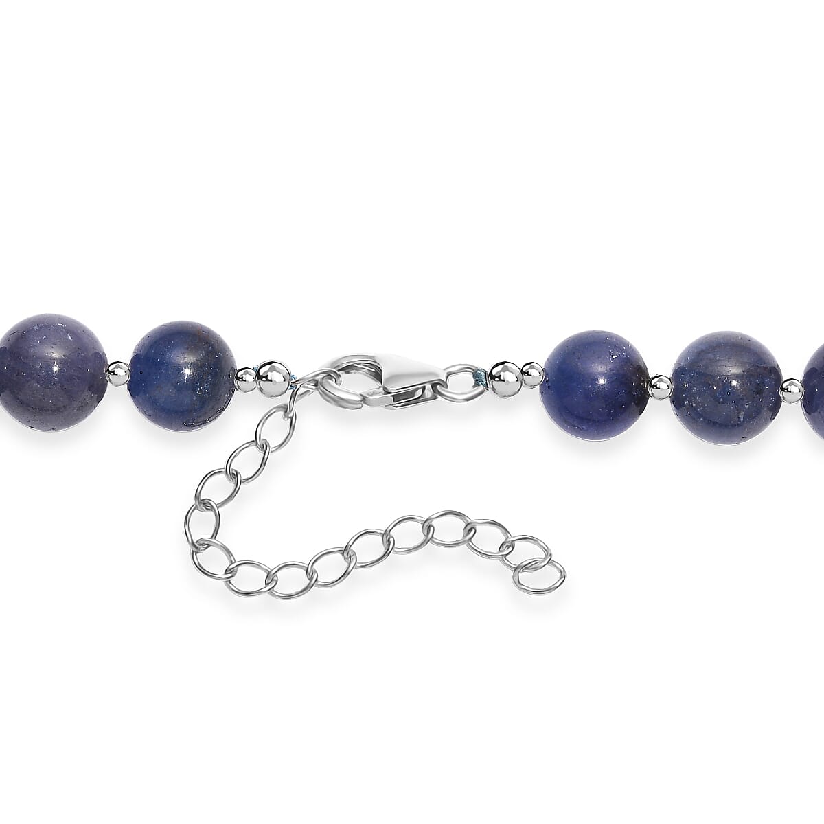Tanzanite 440.00 ctw Beaded Necklace in Rhodium Over Sterling Silver 18 Inches image number 4