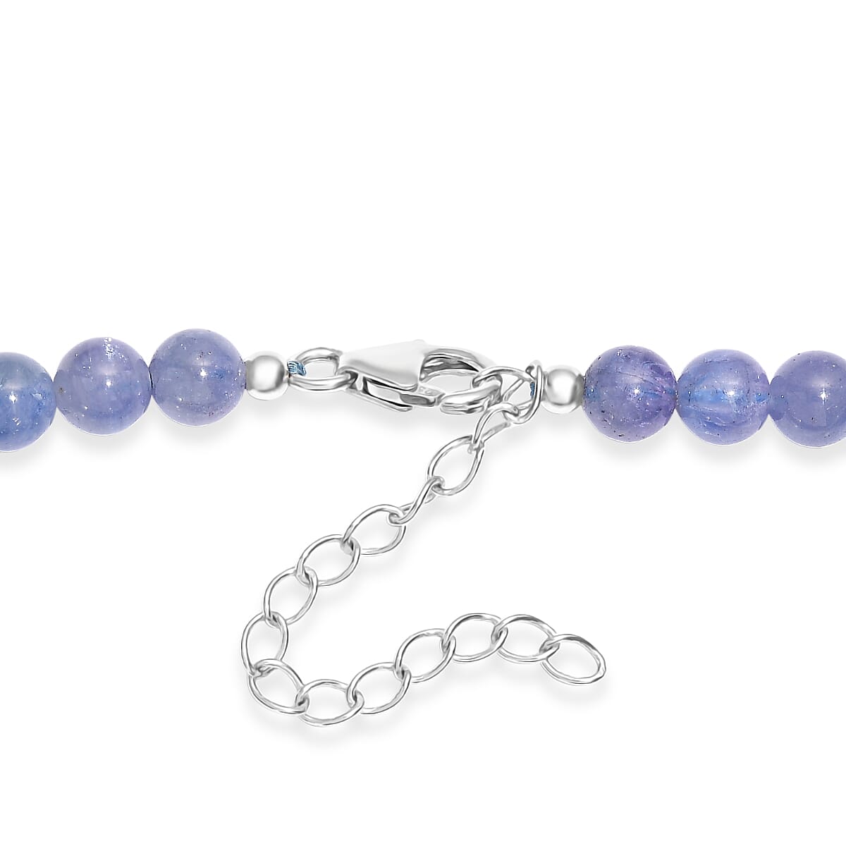 Tanzanite 145.00 ctw Beaded Necklace in Rhodium Over Sterling Silver 18 Inches image number 4