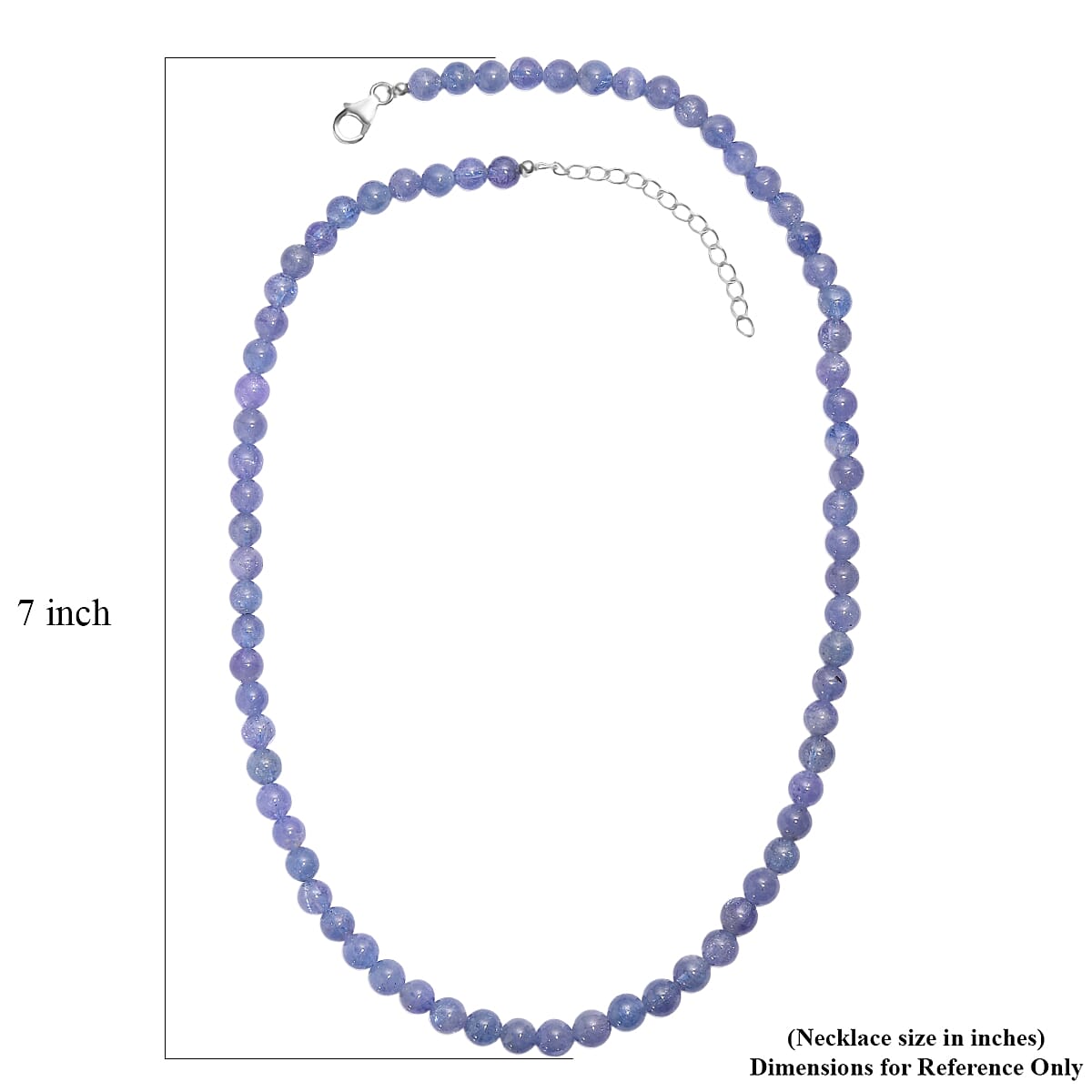 Tanzanite 145.00 ctw Beaded Necklace in Rhodium Over Sterling Silver 18 Inches image number 5