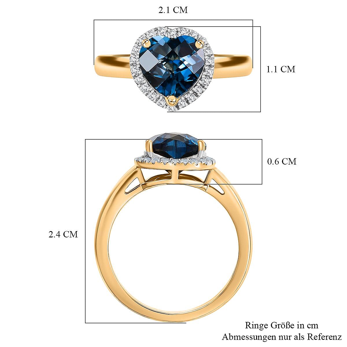 Premium London Blue Topaz 2.32 ctw Ring in Sterling Silver (Size 11.50)