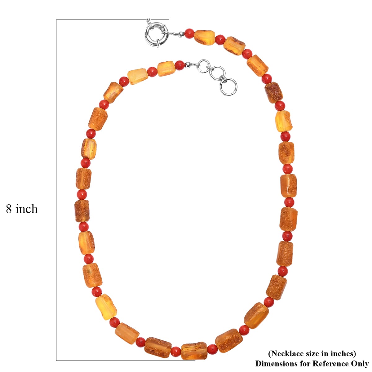 Baltic Amber and Magnesite 75.00 ctw Necklace in Platinum Bond 20 Inches image number 5