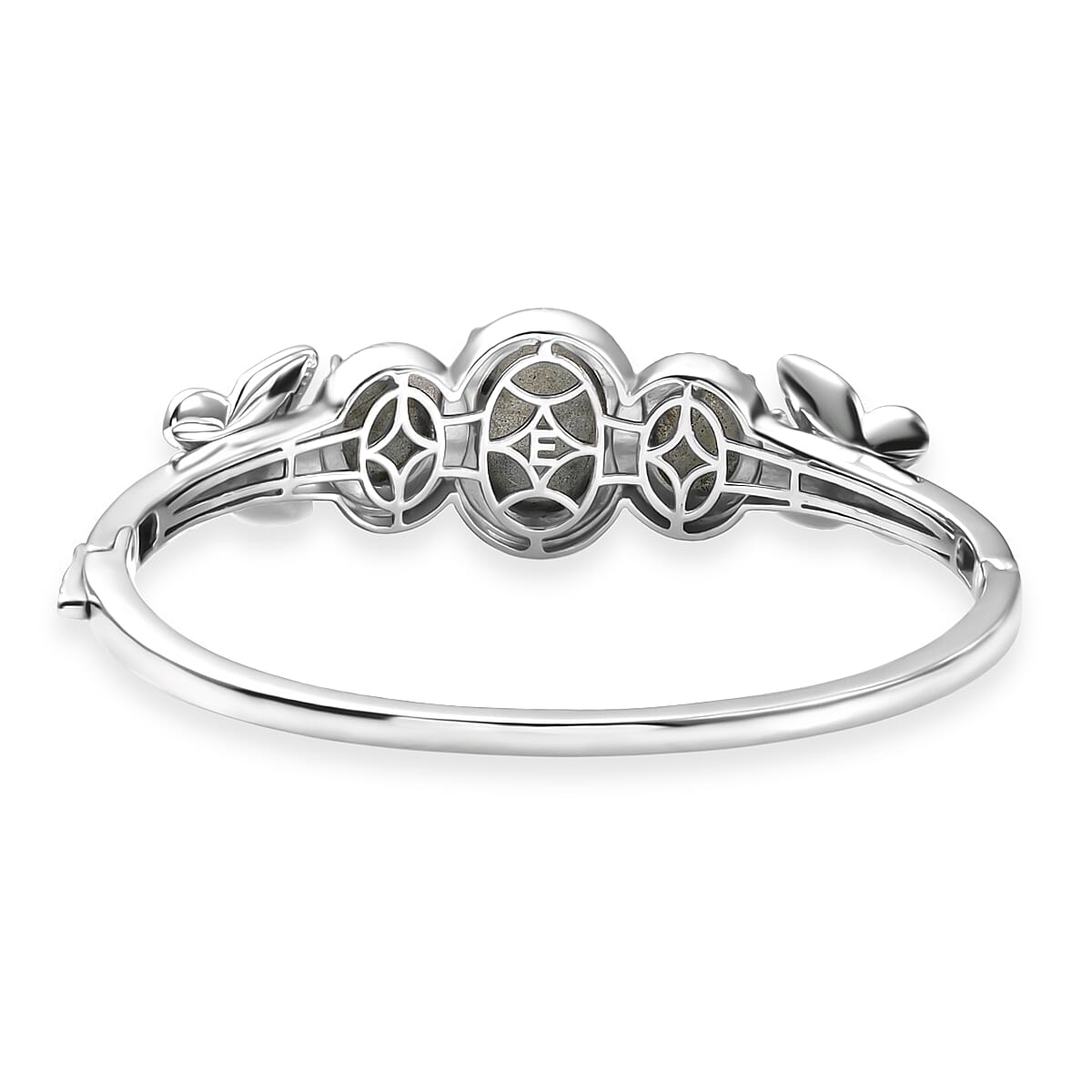 EverTrue Malagasy Labradorite 22.00 ctw Bangle Bracelet in Platinum Bond (7.25 In) image number 4