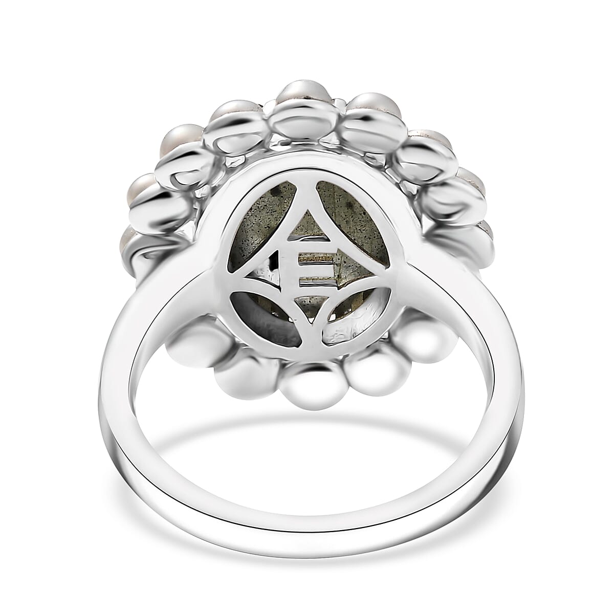 EverTrue AAA Malagasy Labradorite, Freshwater Pearl Ring in Platinum Bond 6.30 ctw (Size 11.0) image number 4