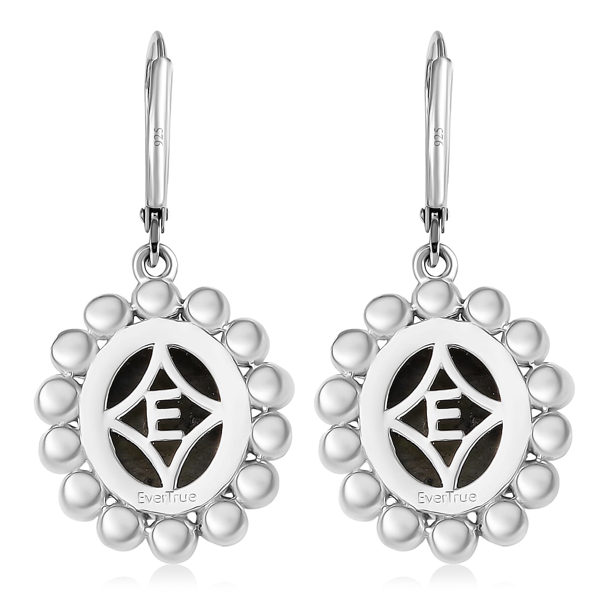 EverTrue AAA Malagasy Labradorite and Pearl 7.80 ctw Earrings in Platinum Bond image number 5