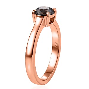 Luxoro Natural Champagne Diamond I2 1.00 ctw Solitaire Ring in 10K Rose Gold (Size 6.0)