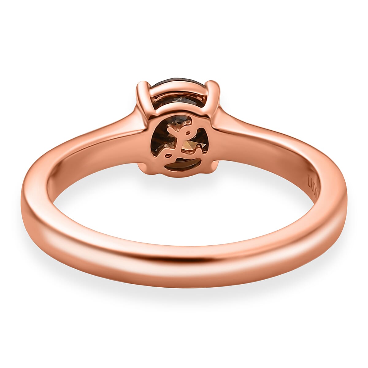 Luxoro Natural Champagne Diamond I2 1.00 ctw Solitaire Ring in 10K Rose Gold (Size 9.0) image number 4