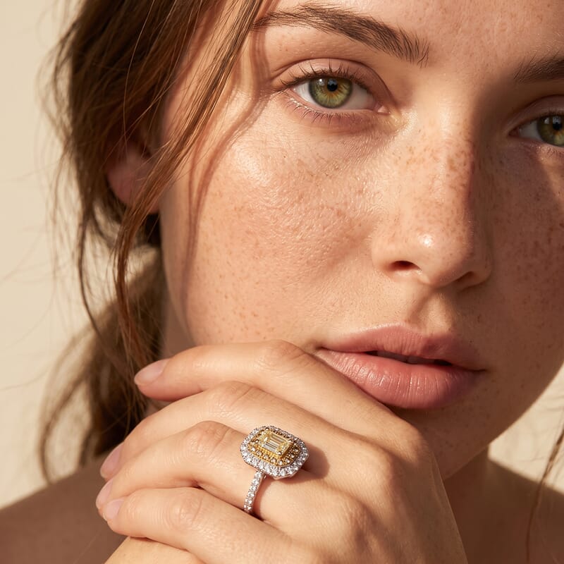 Luxuriant Lab Grown Yellow Diamond, Lab Grown Diamond (VS) Art Deco Ring in 10K White Gold 1.00 ctw (Size 10.0)