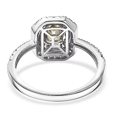Luxuriant Lab Grown Yellow Diamond, Lab Grown Diamond (VS) Art Deco Ring in 10K White Gold 1.00 ctw (Size 10.0)