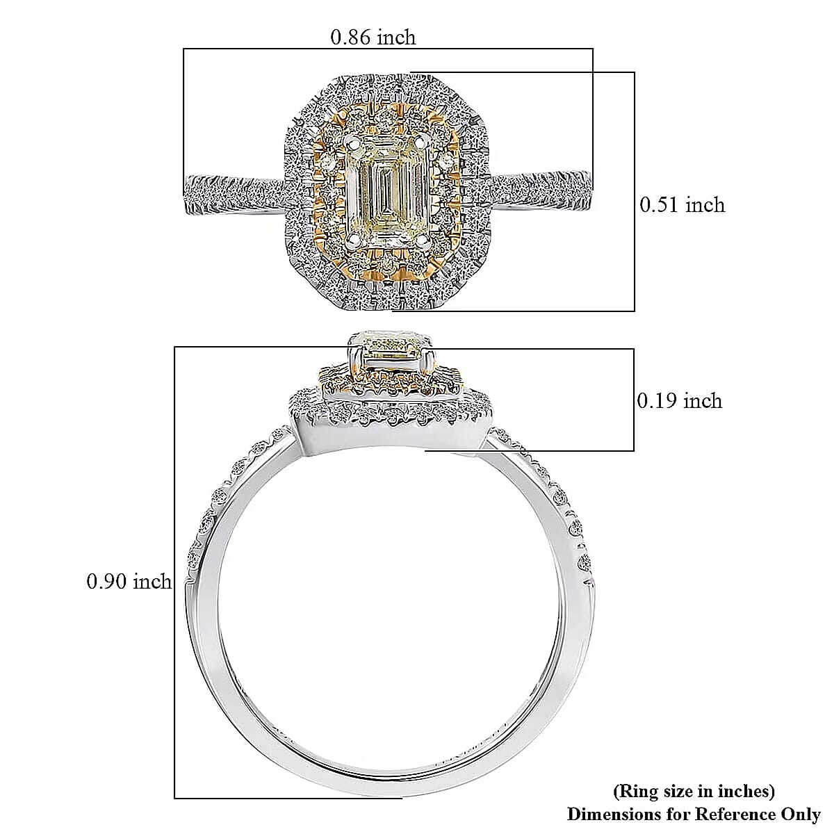 Luxuriant Lab Grown Yellow Diamond, Lab Grown Diamond (VS) Art Deco Ring in 10K White Gold 1.00 ctw (Size 8.0) image number 6