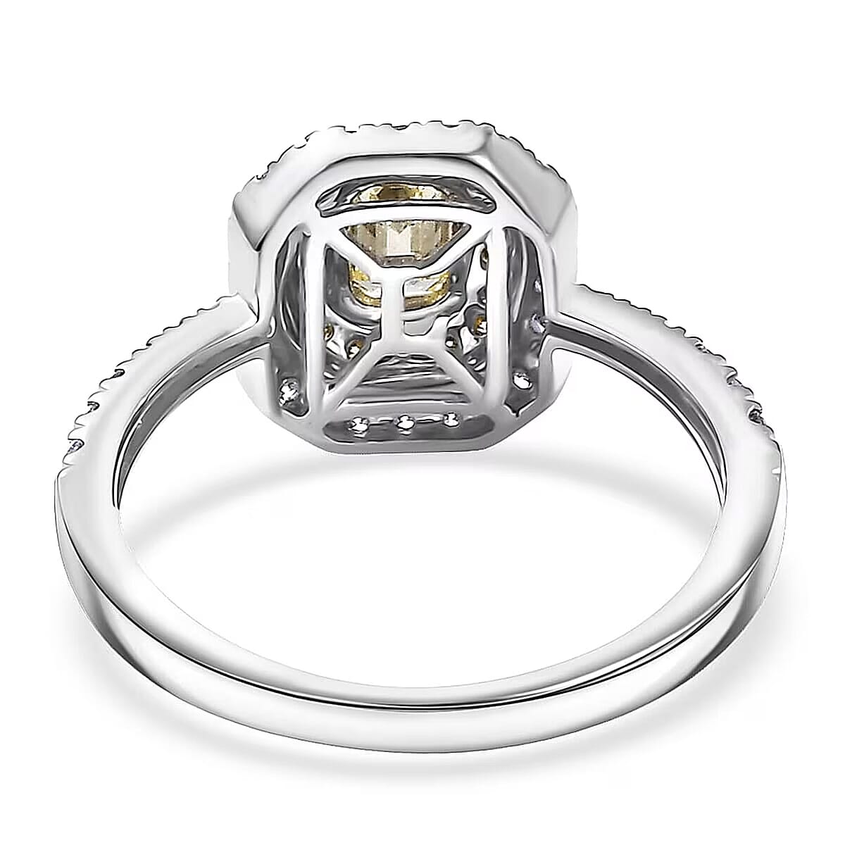 Luxuriant Lab Grown Yellow Diamond, Lab Grown Diamond (VS) Art Deco Ring in 10K White Gold 1.00 ctw (Size 8.0) image number 7