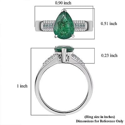 Luxoro AAA Premium Emerald, Paraiba Tourmaline and Diamond I2 2.40 ctw Ring in 10K White Gold (Size 6.0)