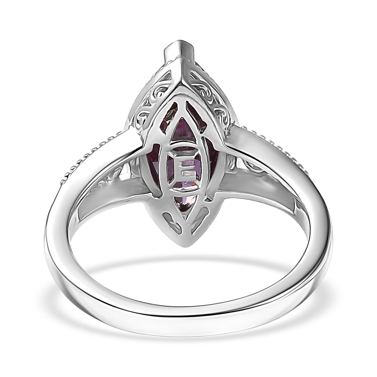 EverTrue Simulated Amethyst Color Diamond Ring in 18K YG Plated and Platinum Bond (Size 7.0) image number 4
