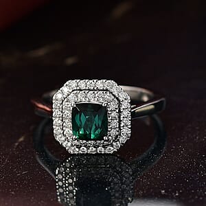 Certified & Appraised Luxoro AAA Pirineu Lagoon Tourmaline and I2 Diamond 1.18 ctw Ring in 10K White Gold (Size 10.0)