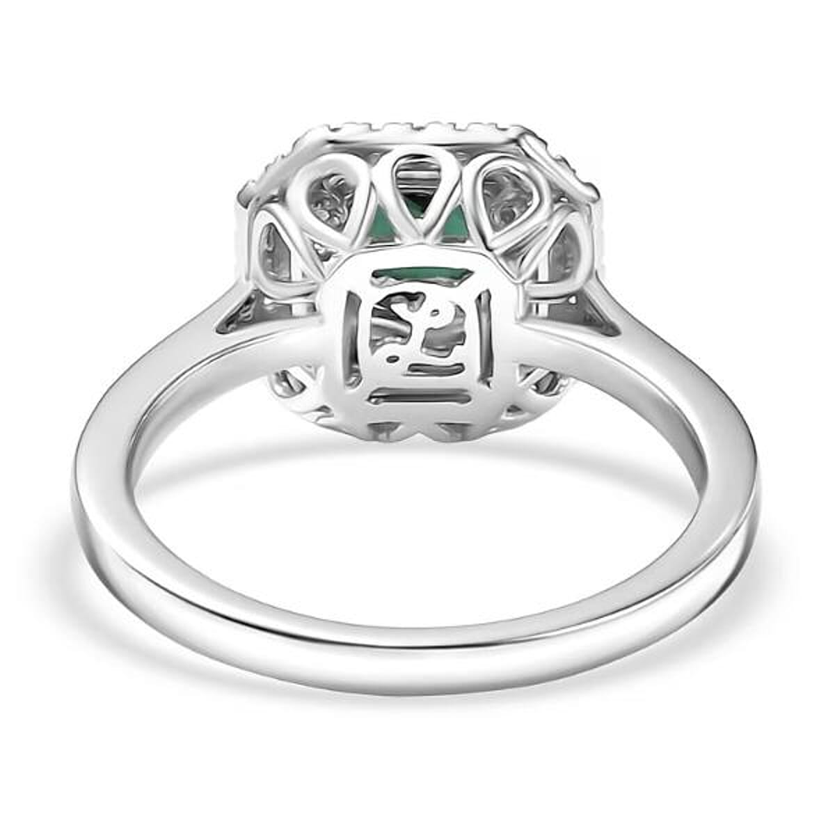 Certified & Appraised Luxoro 10K White Gold AAA Pirineu Lagoon Tourmaline, Diamond (I2) (0.35 cts) Ring (Size 10.0) 1.18 ctw image number 6