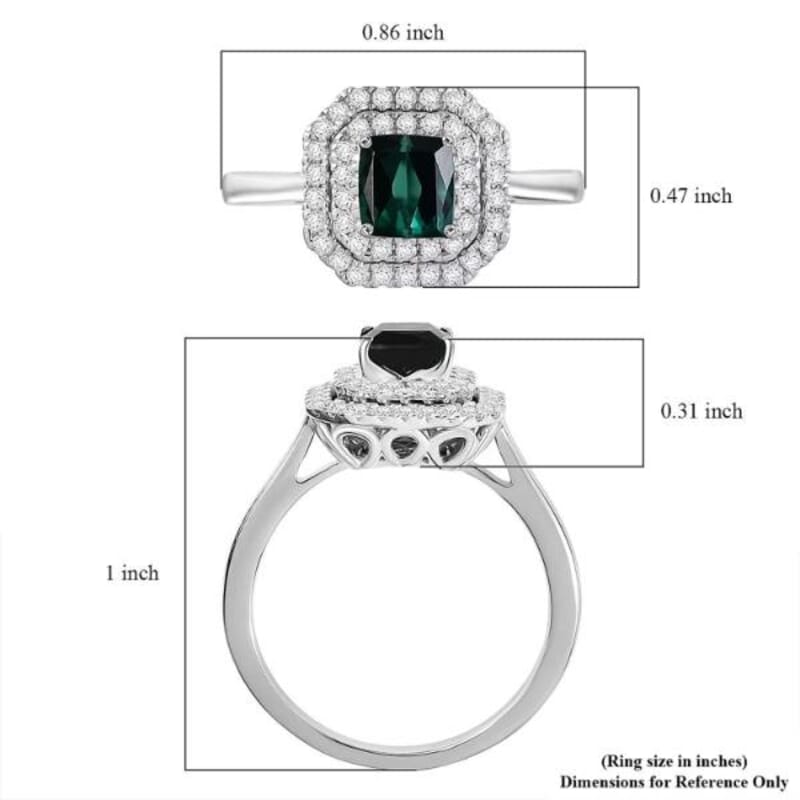 Certified & Appraised Luxoro 10K White Gold AAA Pirineu Lagoon Tourmaline, Diamond (I2) (0.35 cts) Ring (Size 5.5) 1.18 ctw