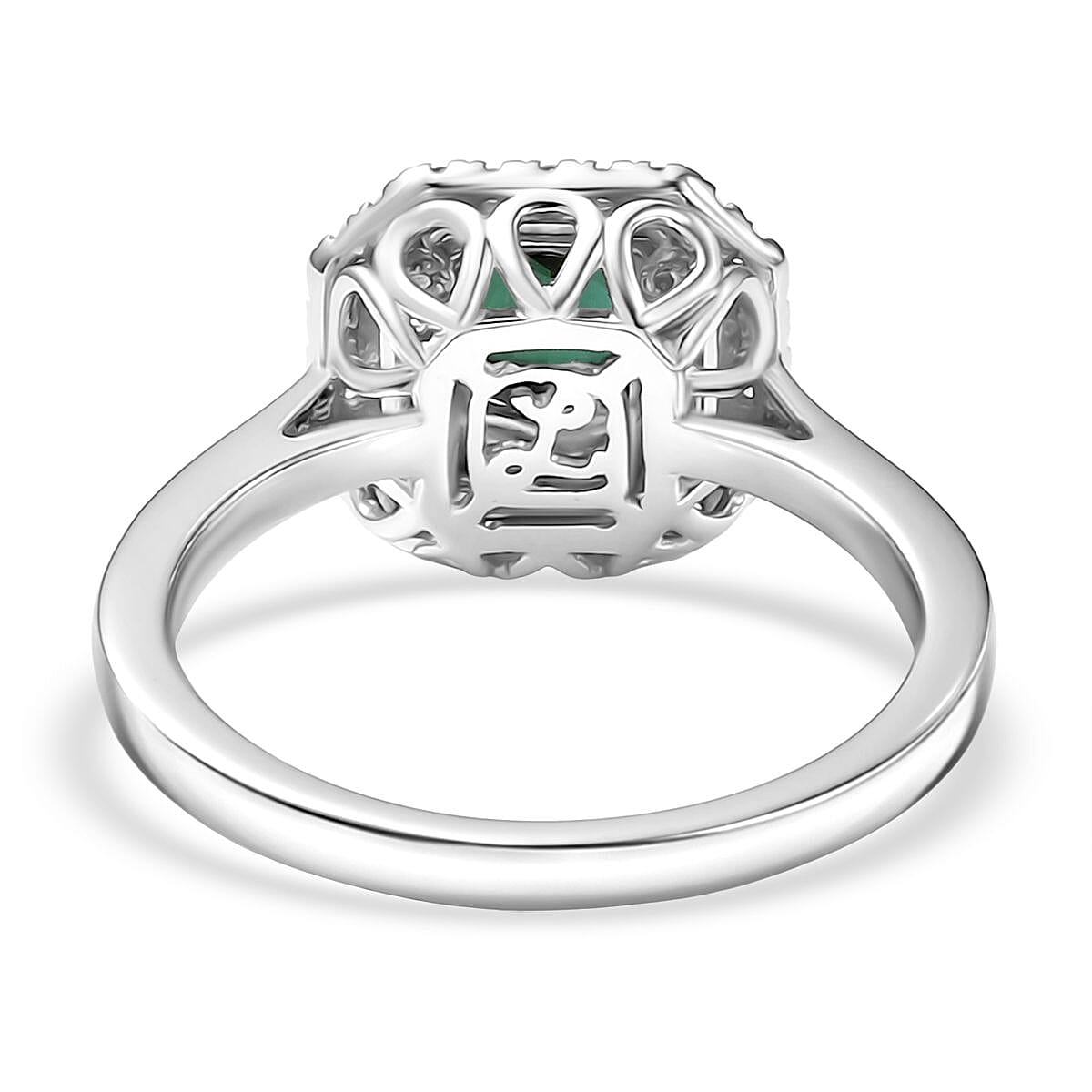 Certified & Appraised Luxoro AAA Pirineu Lagoon Tourmaline and I2 Diamond 1.18 ctw Ring in 10K White Gold (Size 6.0) image number 4