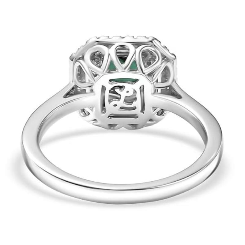 Certified & Appraised Luxoro 10K White Gold AAA Pirineu Lagoon Tourmaline, Diamond (I2) (0.35 cts) Ring (Size 9.5) 1.18 ctw
