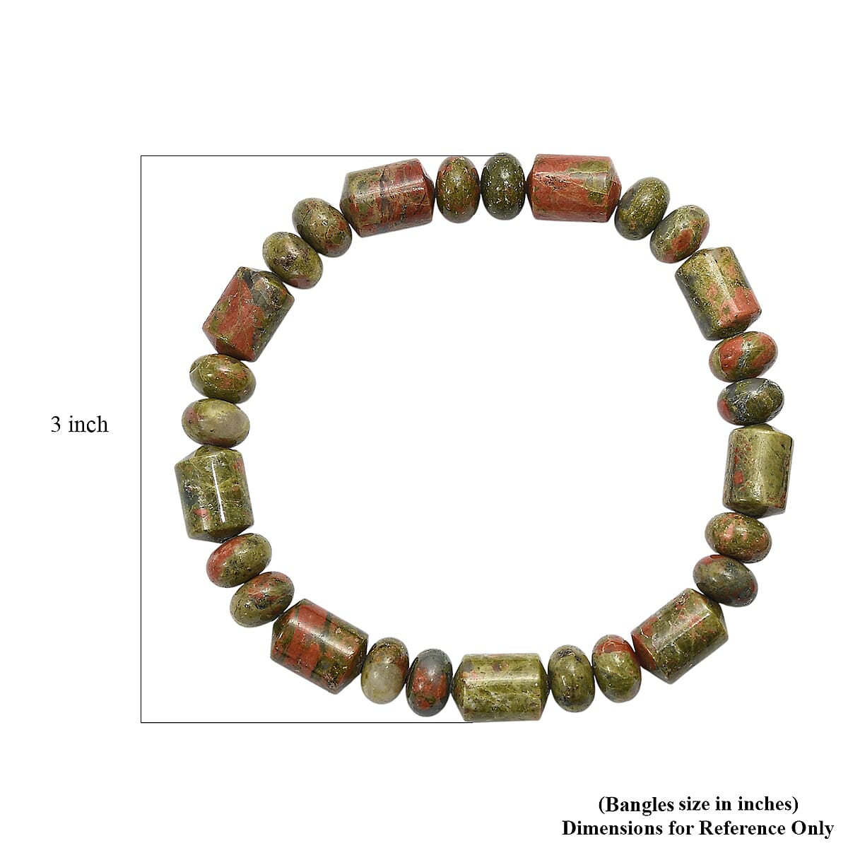 Unakite 120.00 ctw Tumble and Beaded Stretch Bracelet image number 4