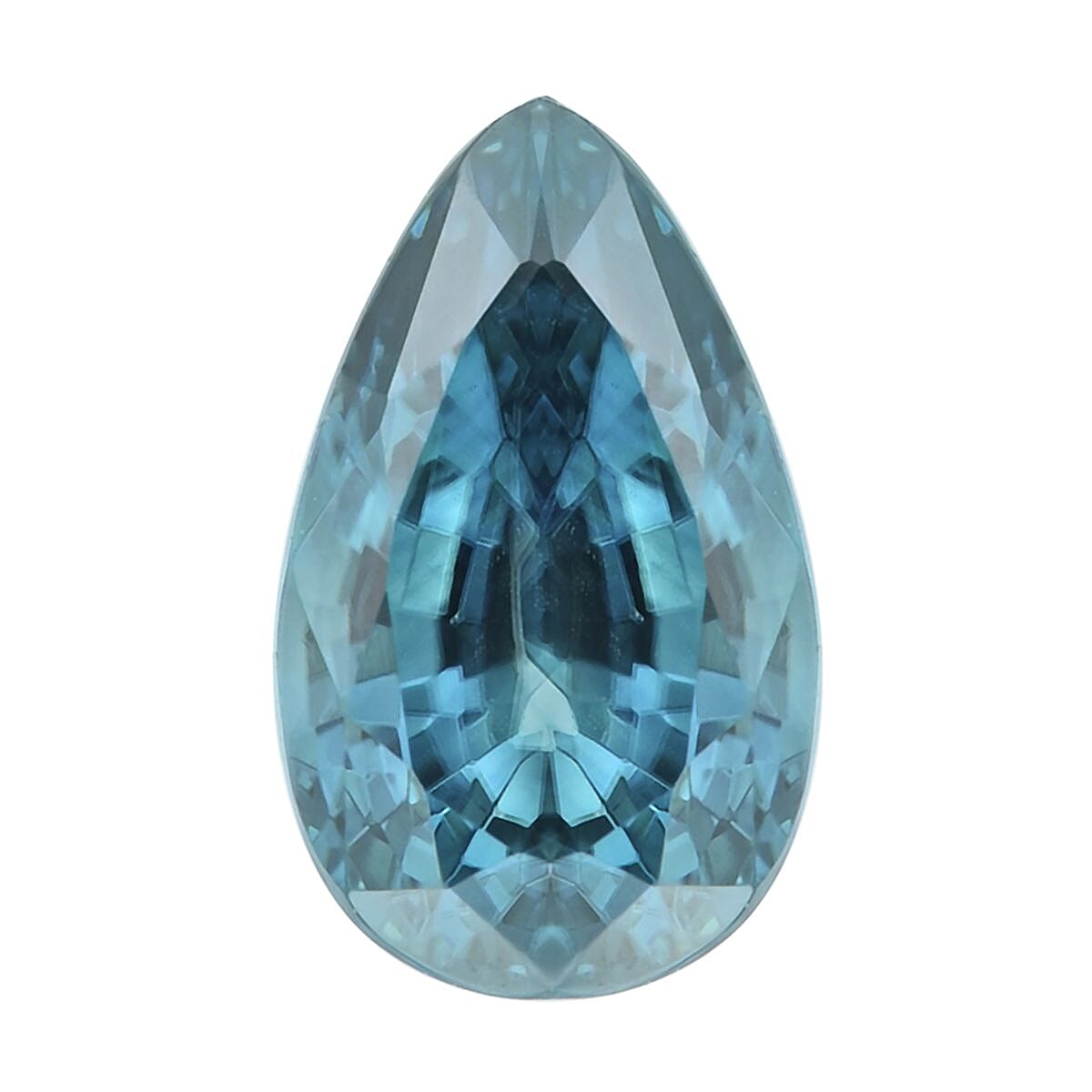 AAAA Blue Zircon (Pear Free Size) 4.00 ctw image number 0