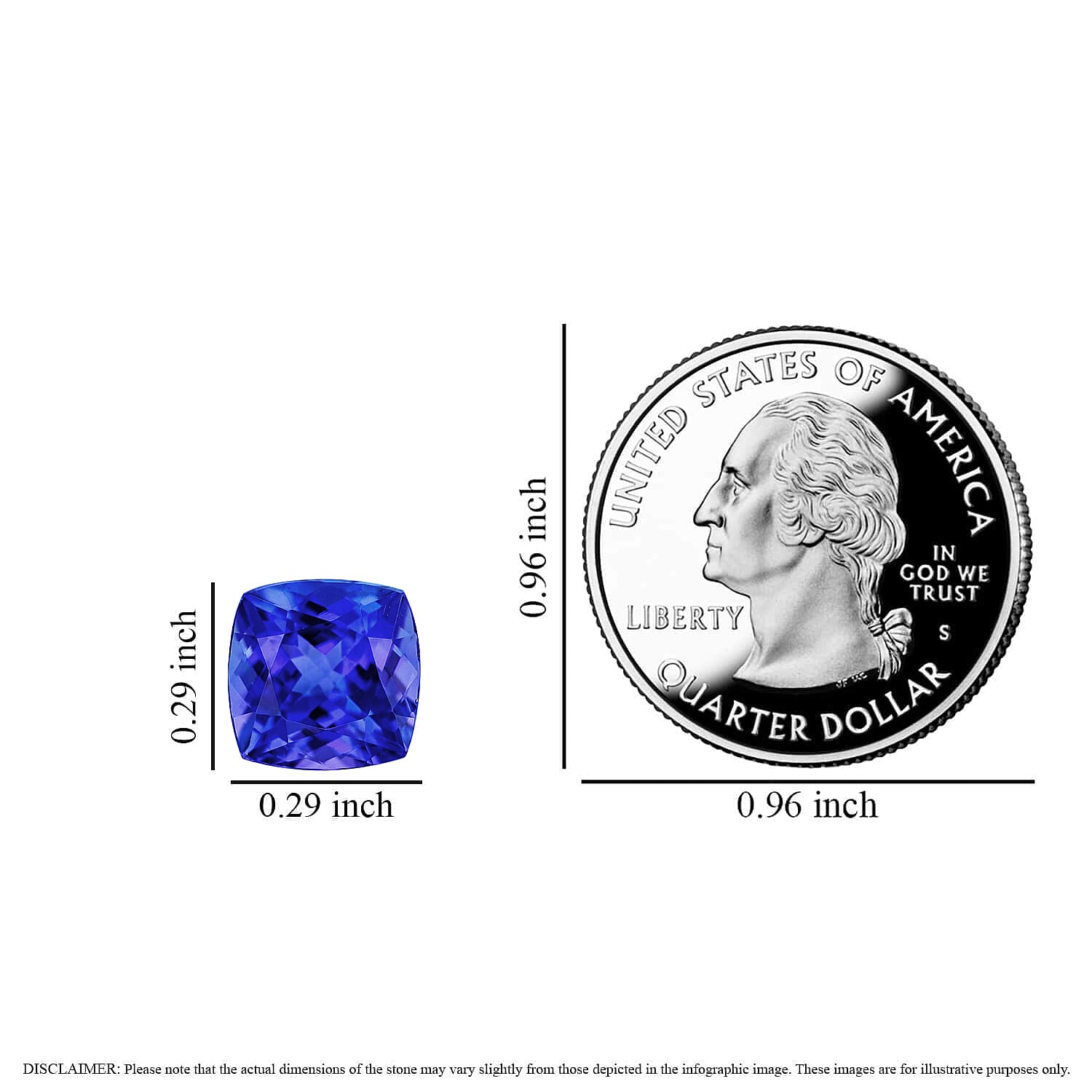 AAAA Tanzanite (Cush 7.5x7.5 mm) 1.60 ctw
