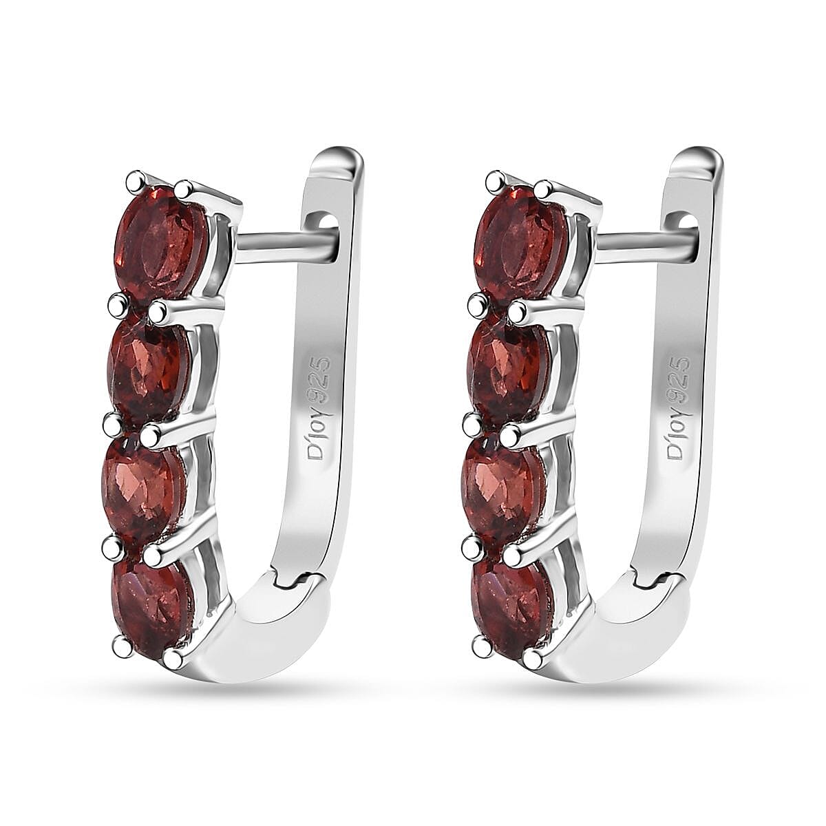 D'Joy Mozambique Garnet Earrings in Rhodium Over Sterling Silver 1.80 ctw image number 3