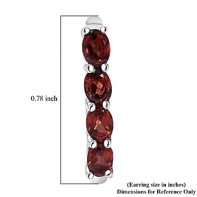 D'Joy Mozambique Garnet 1.80 ctw Earrings in Rhodium Over Sterling Silver