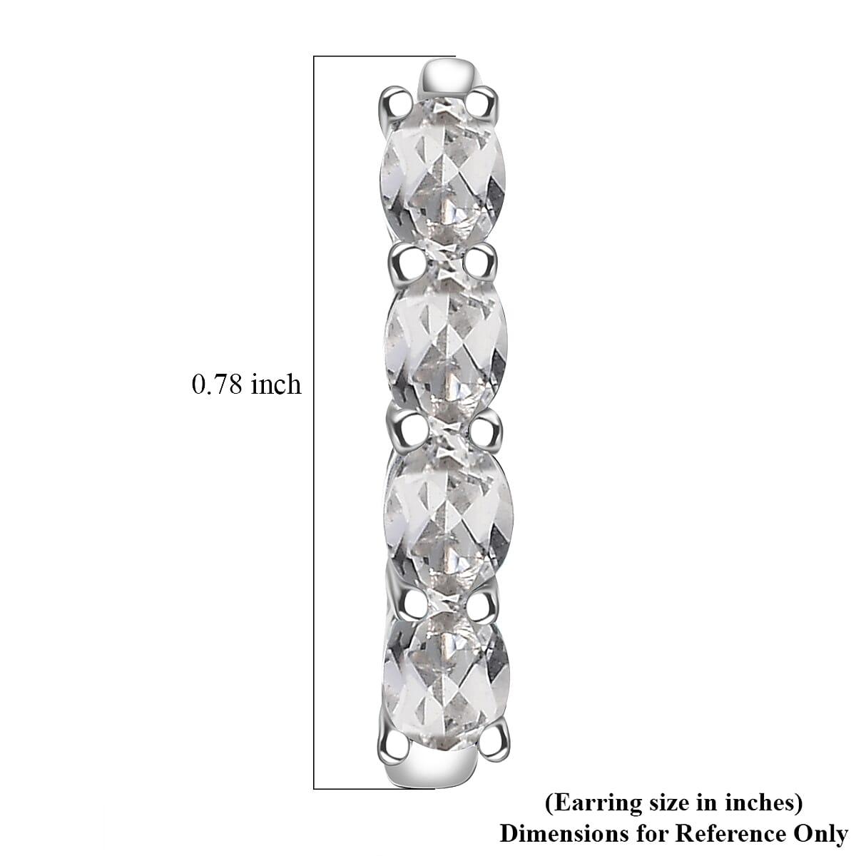D'Joy White Topaz  Earring in Rhodium OverSterling Silver 2.00 ctw image number 4