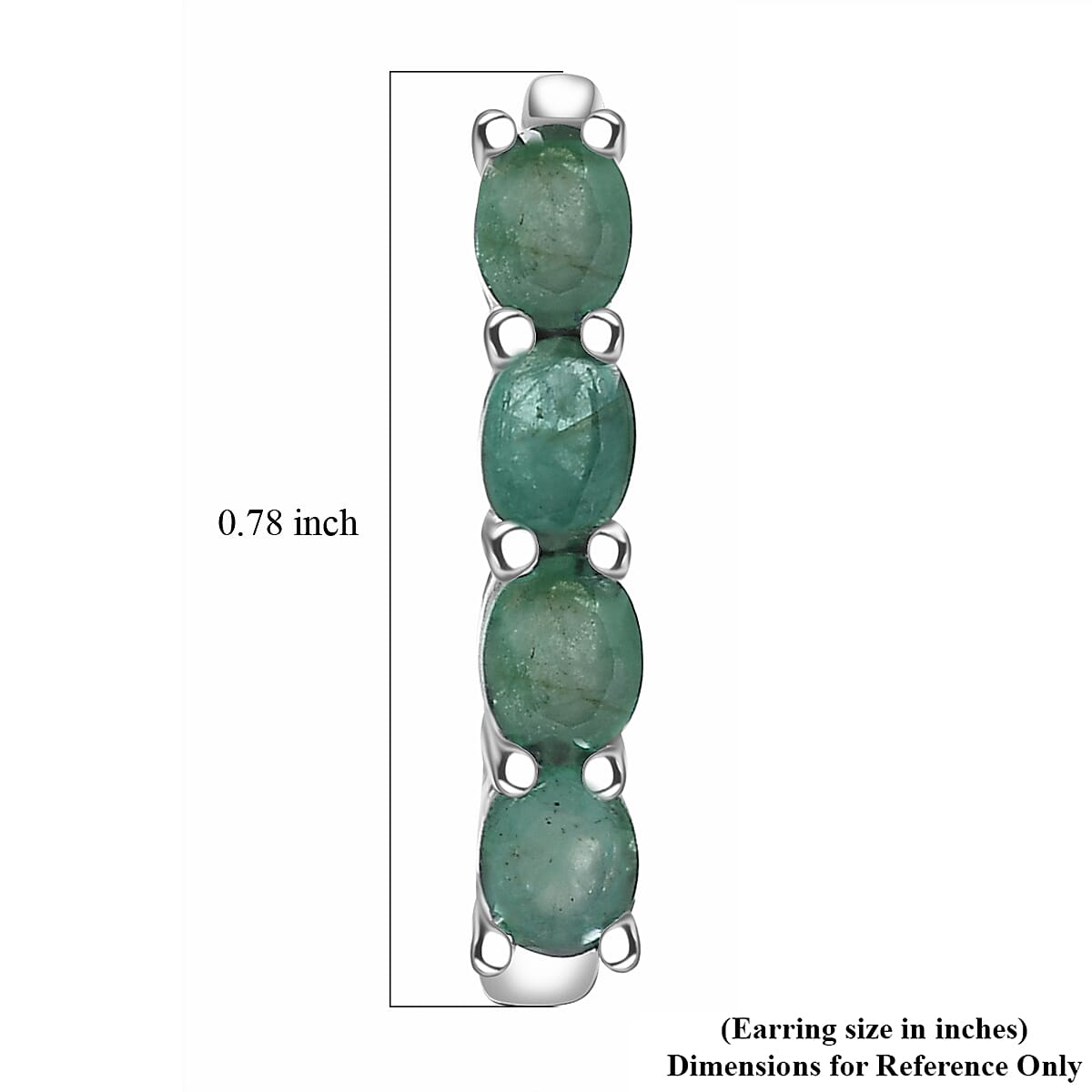 D'Joy Socoto Emerald 1.30 ctw Earrings in Rhodium Over Sterling Silver  image number 5