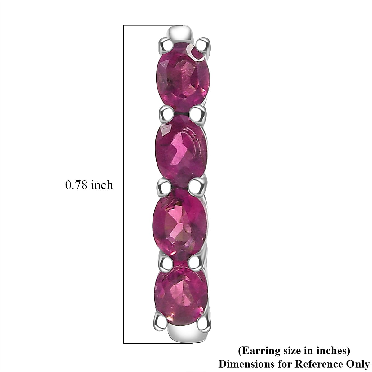D'Joy Niassa Ruby (FF) 2.20 ctw Earrings in Rhodium Over Sterling Silver  image number 5