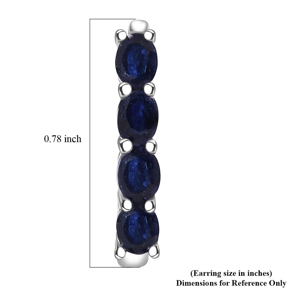 D'Joy Masoala Sapphire (D) 2.10 ctw Earrings in Rhodium Over Sterling Silver image number 5