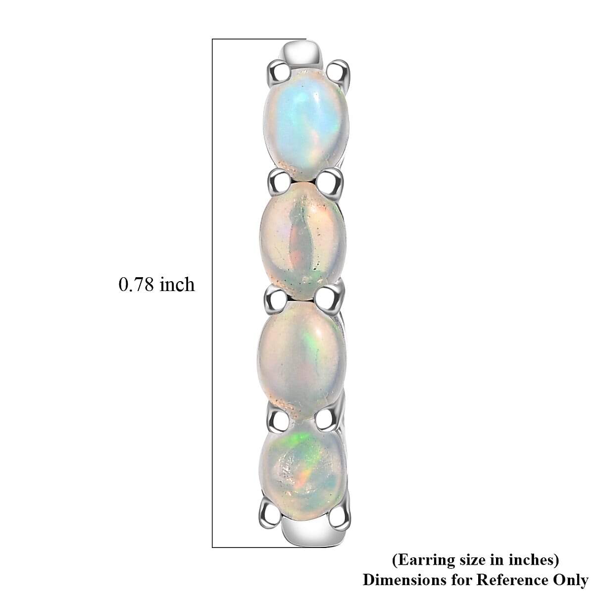 D'Joy Ethiopian Welo Opal 1.00 ctw Earrings in Rhodium Over Sterling Silver  image number 5