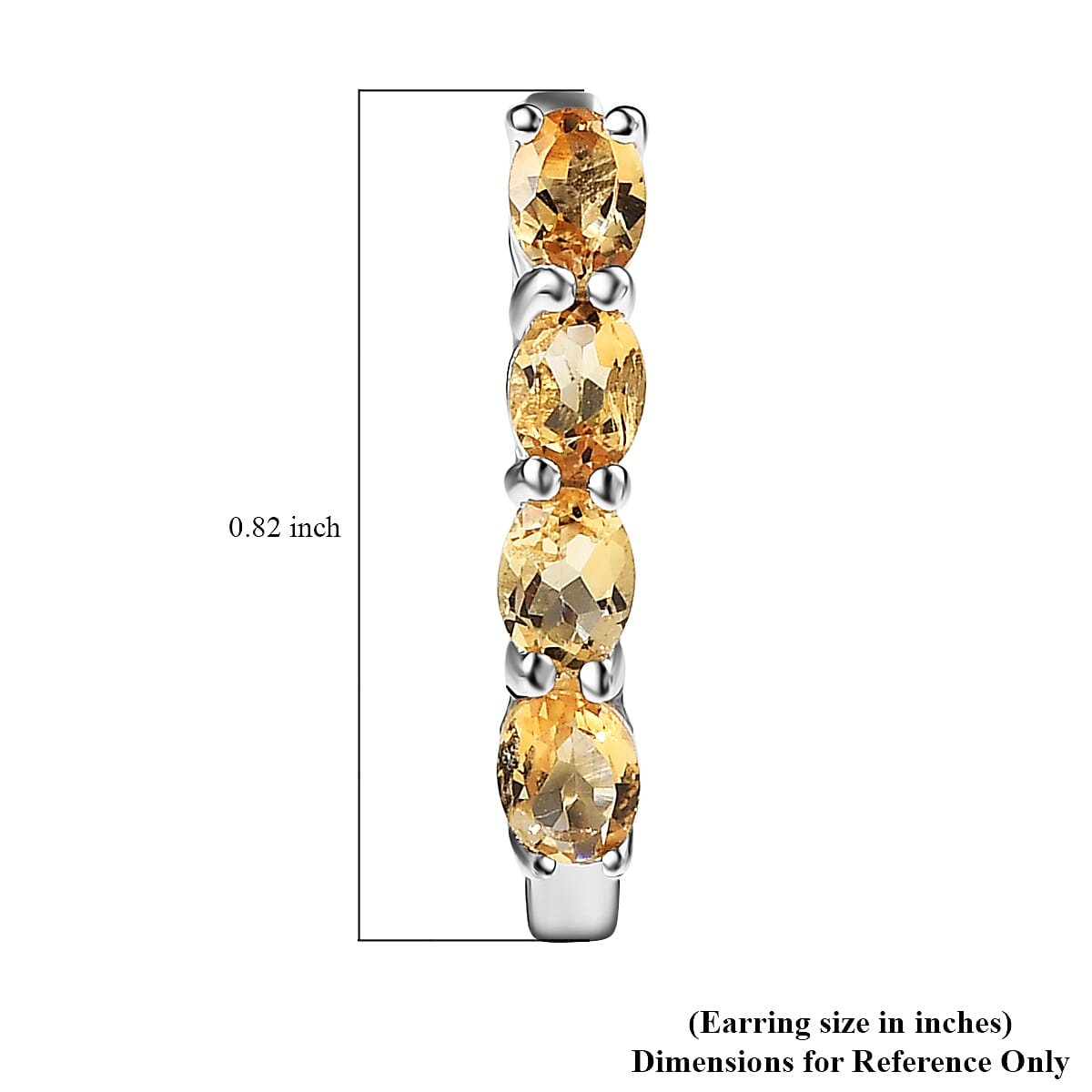 D'Joy Brazilian Citrine 1.40 ctw Earrings in Rhodium Over Sterling Silver image number 5