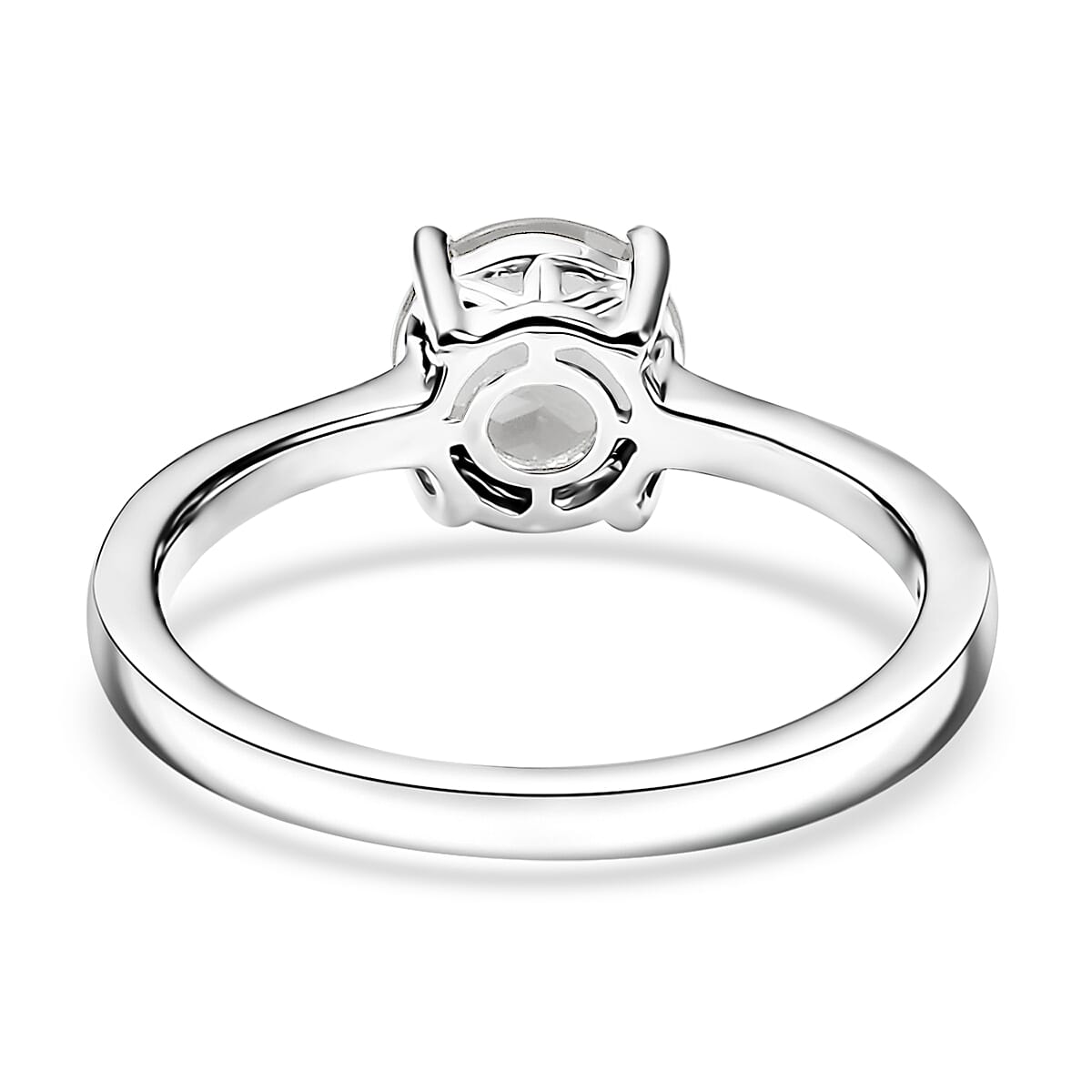 D'Joy White Topaz 1.60 ctw Solitaire Ring in Rhodium Over Sterling Silver (Size 5.0) image number 4