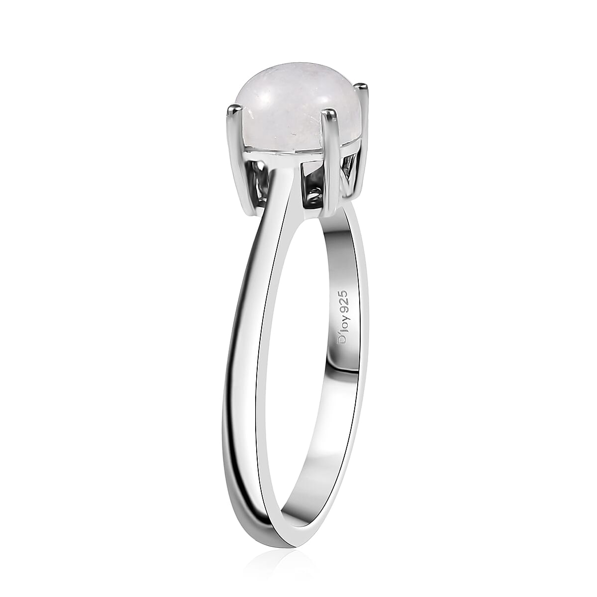 D'Joy Rainbow Moonstone 1.60 ctw Solitaire Ring in Rhodium Over Sterling Silver (Size 5.0) image number 3