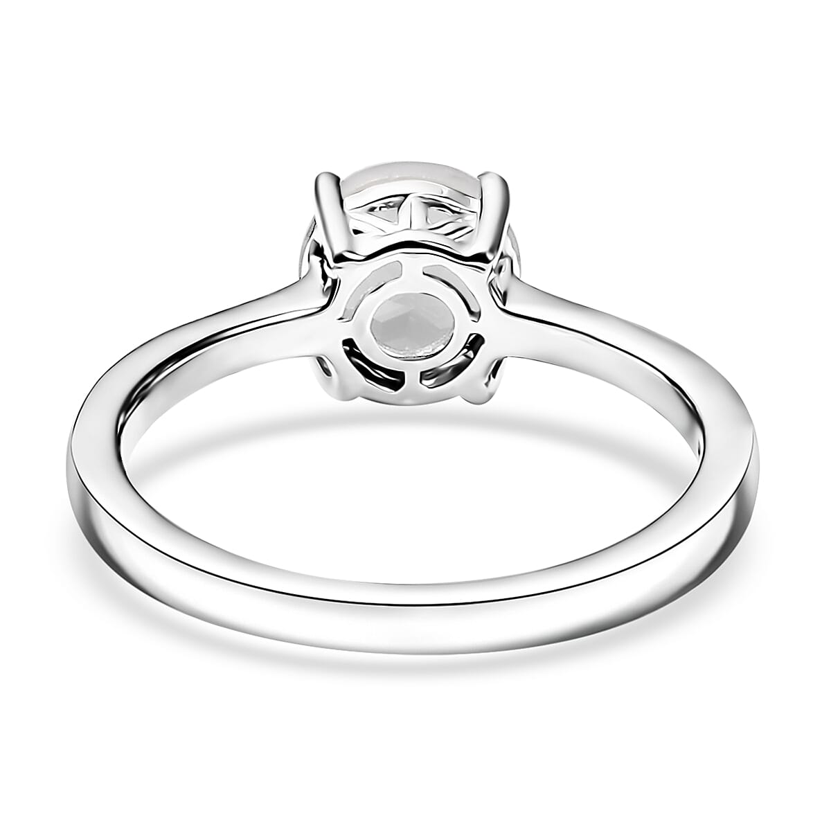 D'Joy Rainbow Moonstone 1.60 ctw Solitaire Ring in Rhodium Over Sterling Silver (Size 5.0) image number 4