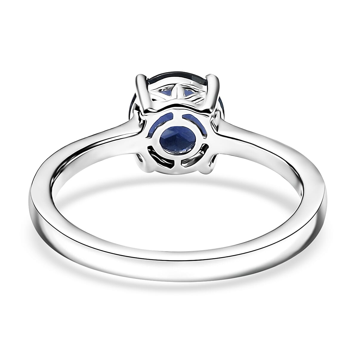 D'Joy Masoala Sapphire (D) 2.10 ctw Solitaire Ring in Rhodium Over Sterling Silver (Size 5.0) image number 4
