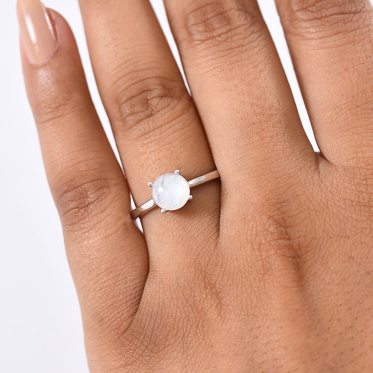 D'Joy Ethiopian Welo Opal 0.85 ctw Solitaire Ring in Rhodium Over Sterling Silver (Size 5.0) image number 2