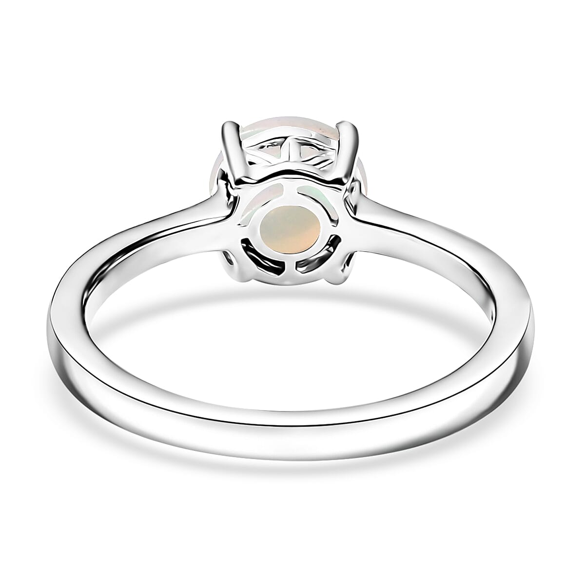 D'Joy Ethiopian Welo Opal 0.85 ctw Solitaire Ring in Rhodium Over Sterling Silver (Size 5.0) image number 4
