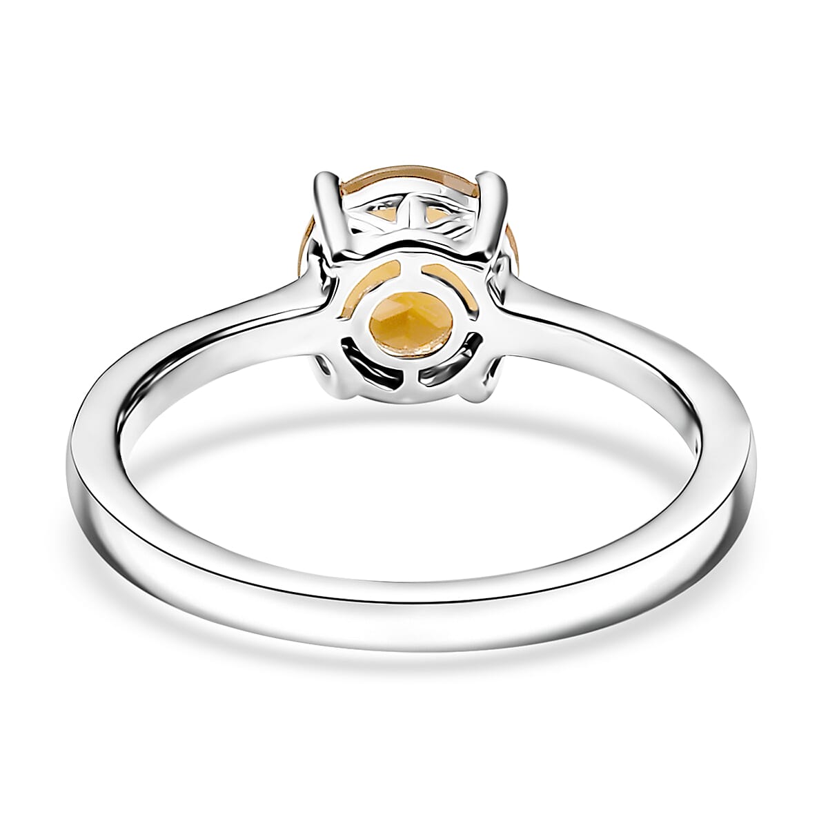 D'Joy Brazilian Citrine 1.30 ctw Solitaire Ring in Rhodium Over Sterling Silver (Size 5.0) image number 4