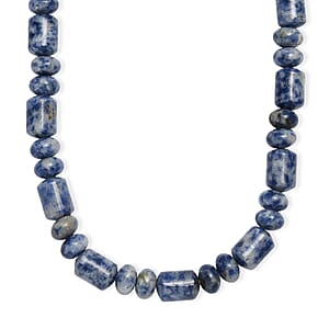 EverTrue Sodalite 265.00 ctw Beaded Necklace in Stainless Steel (18 Inches)