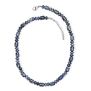 EverTrue Sodalite 265.00 ctw Beaded Necklace in Stainless Steel (18 Inches)