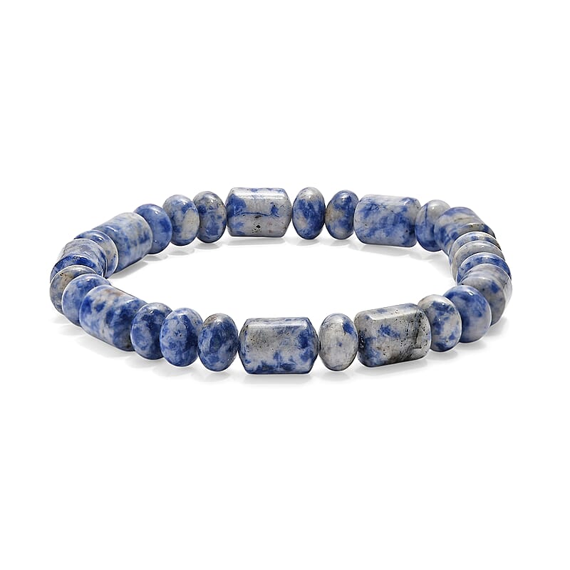Sodalite 100.00 ctw Beaded Stretch Bracelet