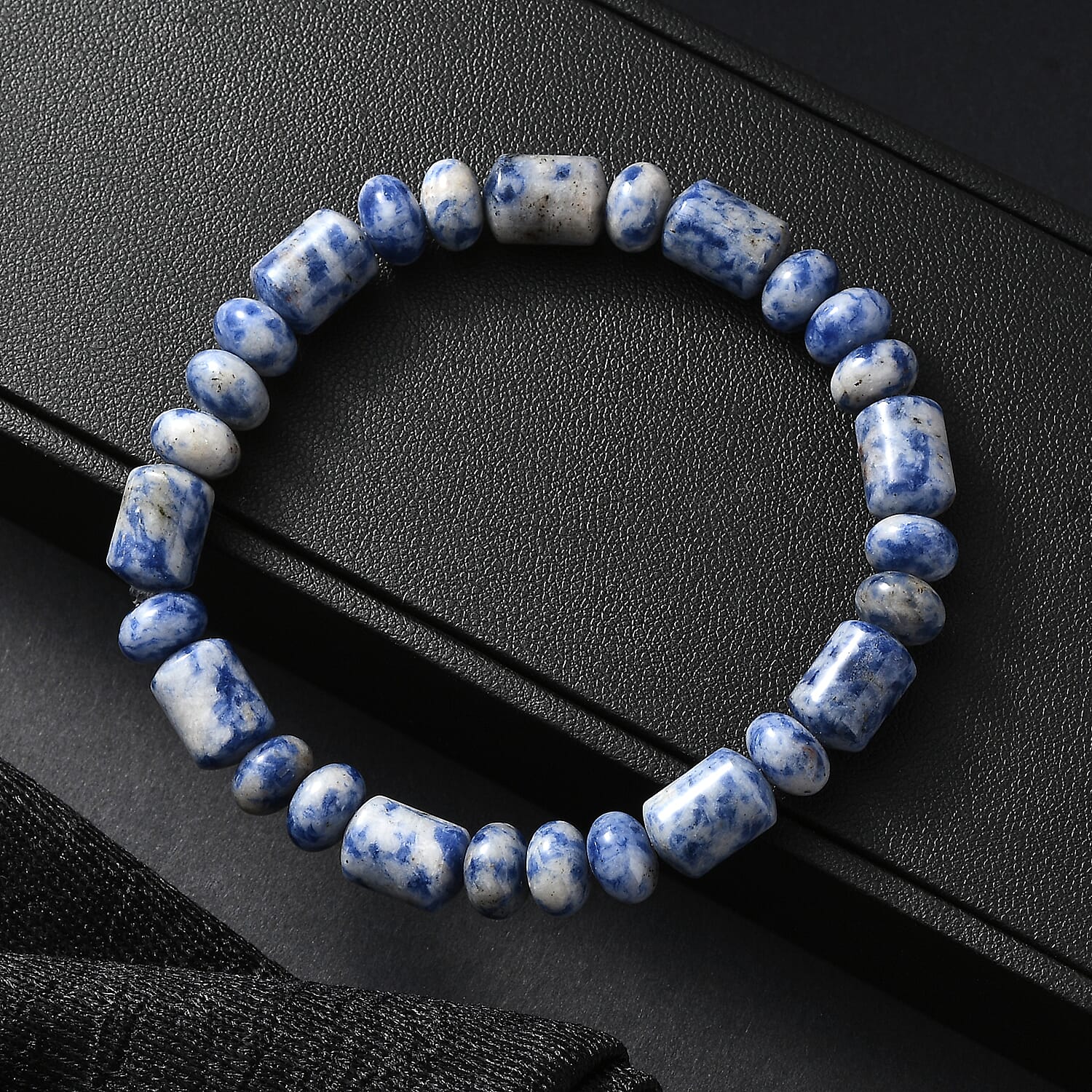 Sodalite 100.00 ctw Beaded Stretch Bracelet