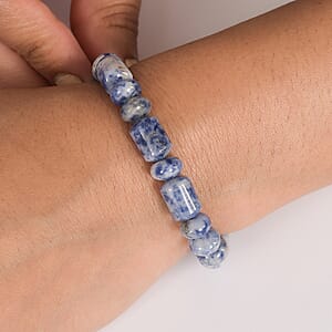 Sodalite 100.00 ctw Beaded Stretch Bracelet