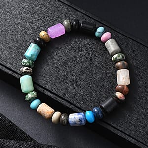  Multi Jasper 100.00 ctw Beaded Stretch Bracelet