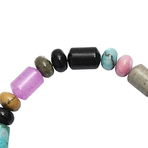  Multi Jasper 100.00 ctw Beaded Stretch Bracelet