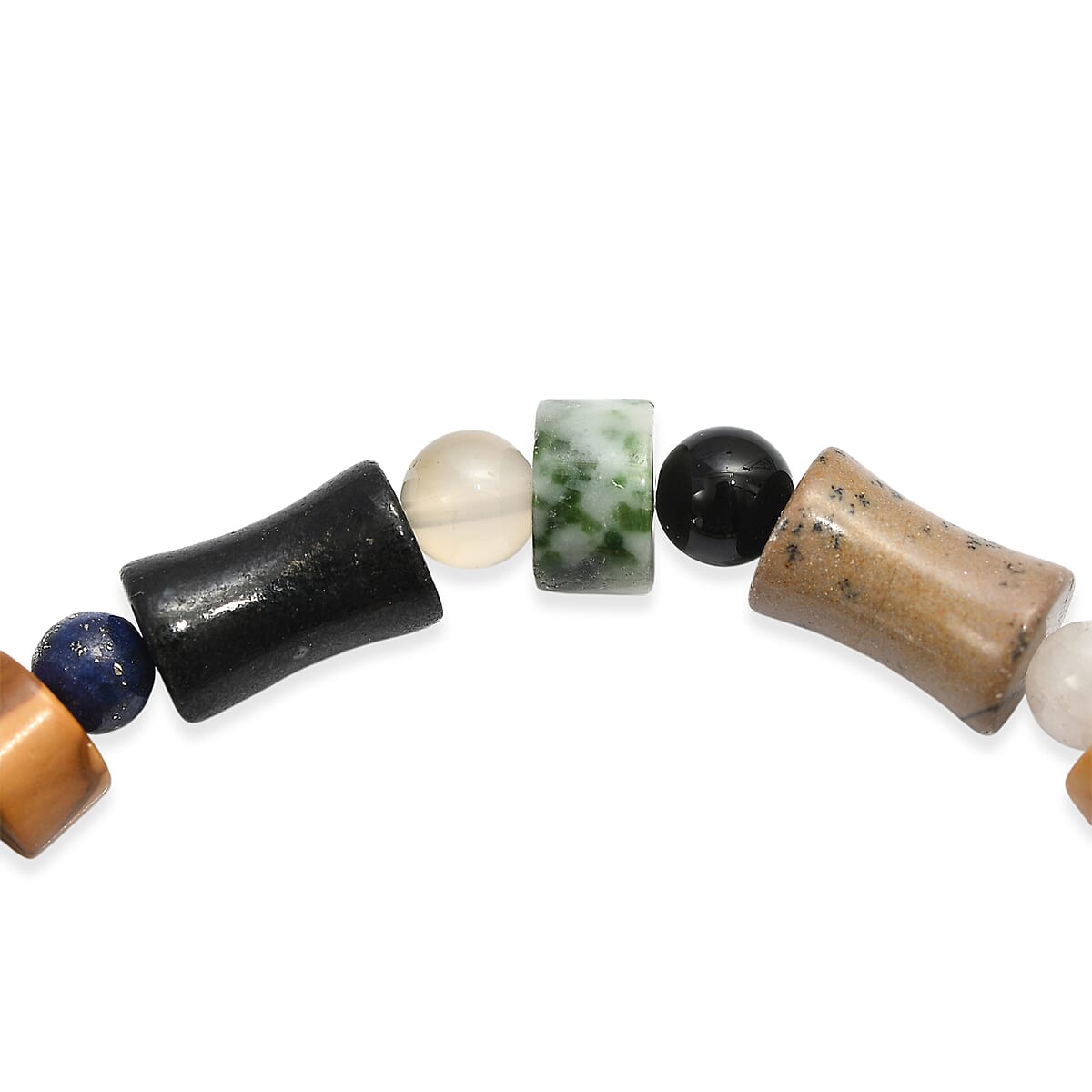 Multi Jasper and Multi Gemstone 85.00 ctw Beaded Stretch Bracelet image number 3